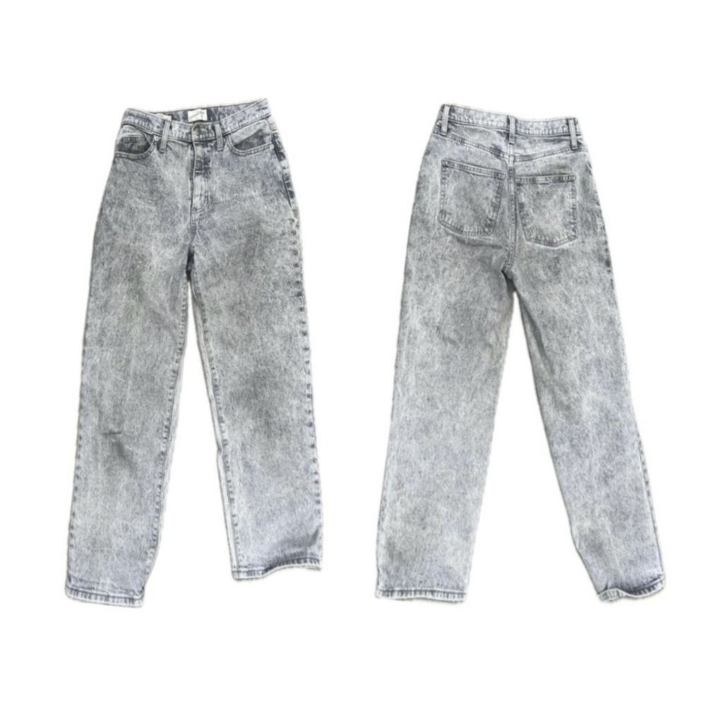 Universal Thread High Waisted Straight Leg Gray Denim Jeans Ankle Length